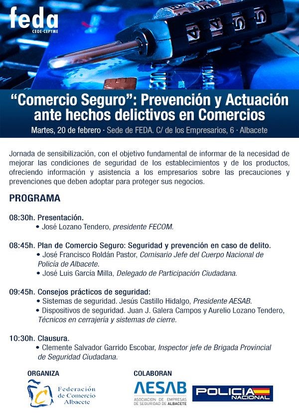  jornada sobre “Comercio Seguro: Prevención y Actuación ante hechos delictivos en comercios” 