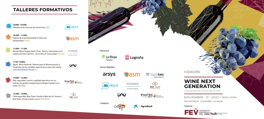 2ª edición de Wine Next Generation sobre digitalización del sector vitivinícola. 17 Noviembre 2022, Logroño.