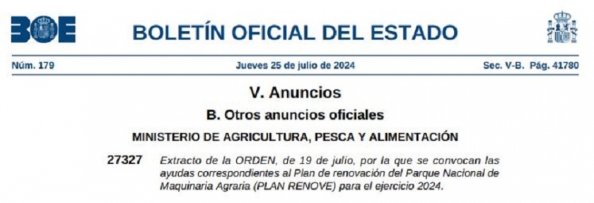 PLAN RENOVE MAQUINARIA AGRICOLA 2024