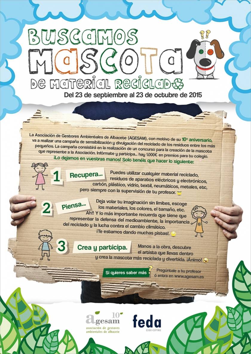 AGESAM convoca a los escolares de la provincia al Concurso de Mascotas con material reciclado