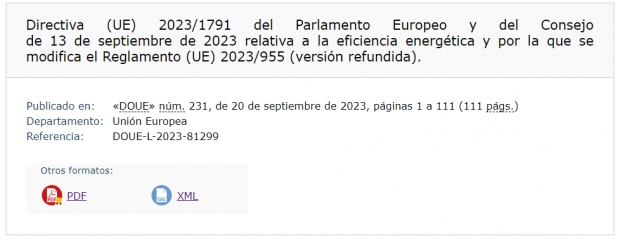 Fotografía de Novedades de la Directiva de Eficiencia Energética, ofrecida por FEDA