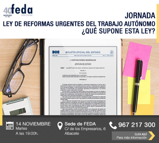 Fotografía de FEDA reúne a los autónomos para analizar la nueva Ley de Reformas Urgentes del Trabajo Autónomo, ofrecida por FEDA