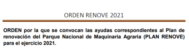 Fotografía de Orden por la que se convocan ayudas al Plan de renovación del Parque Nacional de Maquinaria Agraria - PLAN RENOVE, ofrecida por FEDA