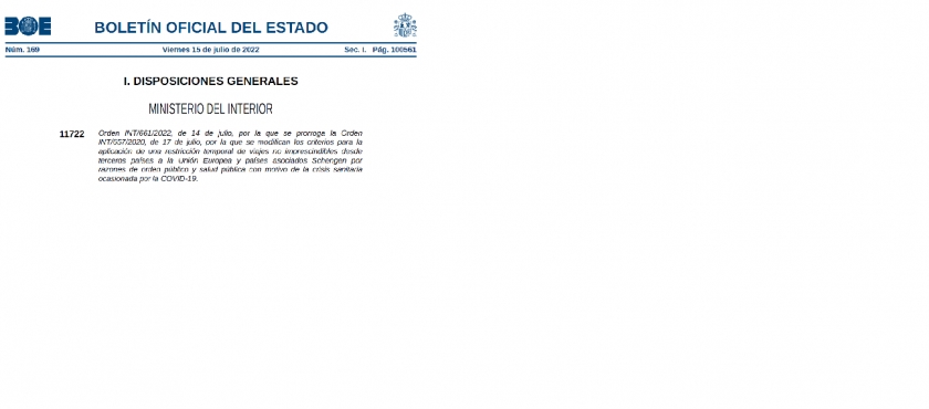 RESTRICCIÓN TEMPORAL DE VIAJES NO IMPRESCINDIBLES DESDE TERCEROS PAÍSES