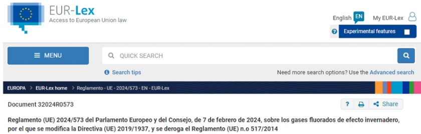 Novedades del reglamento UE 2024/573 (F-Gas) sobre gases de efecto invernadero