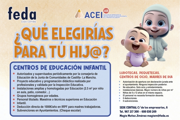 Fotografía de La Asociación de Empresarios de Centros Privados de Educación Infantil muestra las ventajas de inscribir a niños de 0 a 3 años en escuelas infantiles homologadas, ofrecida por FEDA