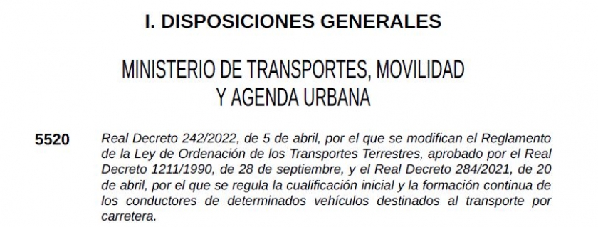 MODIFICACIÓN DEL ROTT Y RD 284/2021