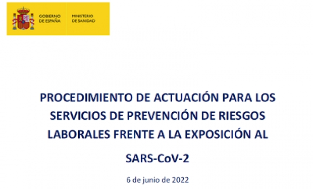 Fotografía de PROCEDIMIENTO DE ACTUACIÓN PARA LOS SERVICIOS DE PREVENCIÓN DE RIESGOS LABORALES FRENTE A LA EXPOSICIÓN AL SARS-CoV-2. 06.06.2022, ofrecida por FEDA